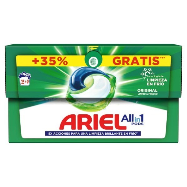 Ariel detergente Pods 25 + 9 GRATIS
